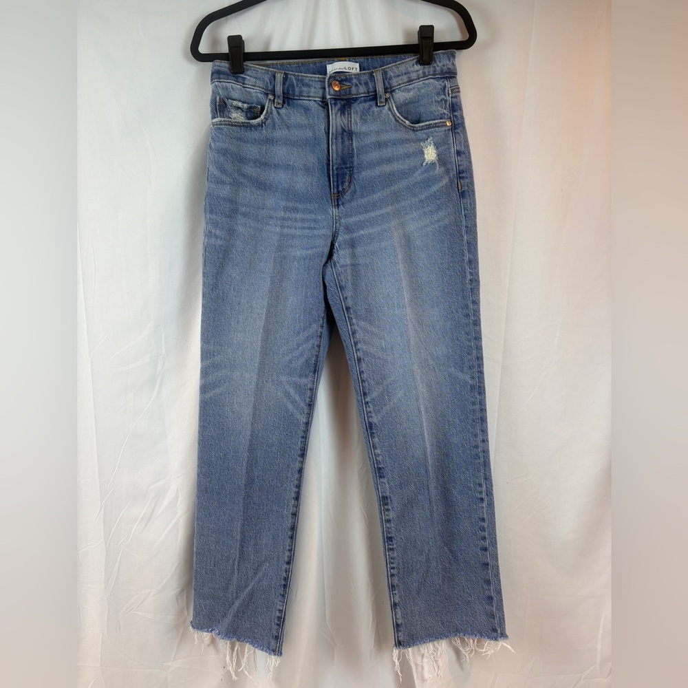 LOFT Light Blue The Straight Leg Jeans 4/27 SKU 6